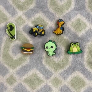 Kids Cartoon Shoe Charms Set - Green, Yellow, Brown